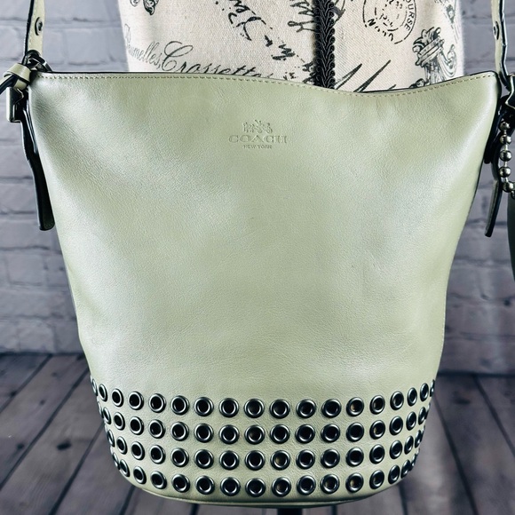 Coach Bleeker Grommets Mini Duffel In Olive Green - Picture 2 of 11